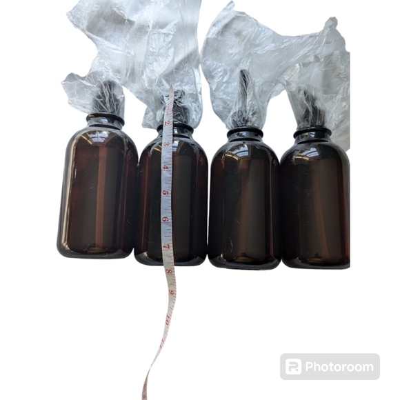 Set of 4 Press Dispenser Bottles. Refillable. Plastic. Brown. NWT - Picture 4 of 9